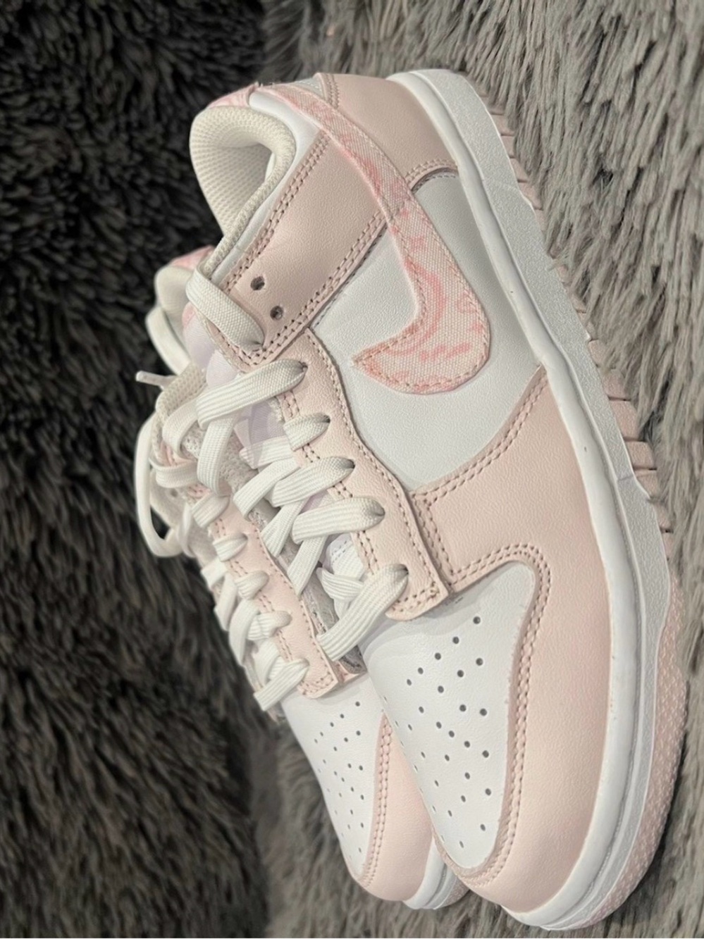 Nike Women’s White and Light Pink Low-Top Sneakers